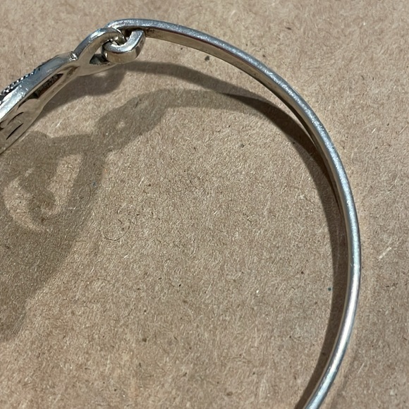 Vintage Suspicion 925 Sterling Silver & Marcasite Swirls Tension Bangle Bracelet - Picture 12 of 13